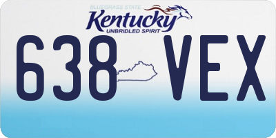 KY license plate 638VEX