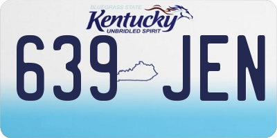 KY license plate 639JEN