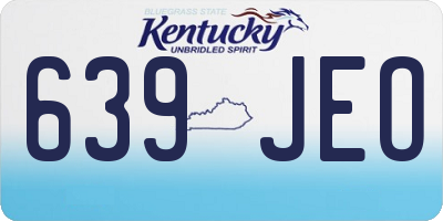 KY license plate 639JEO