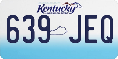 KY license plate 639JEQ