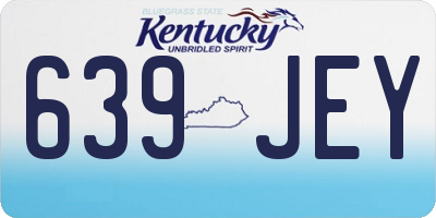 KY license plate 639JEY