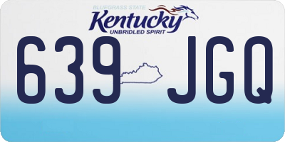 KY license plate 639JGQ