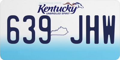 KY license plate 639JHW