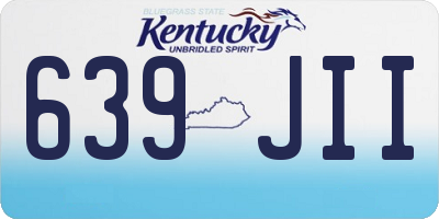 KY license plate 639JII