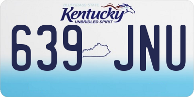 KY license plate 639JNU