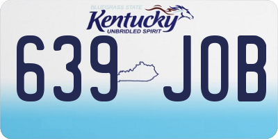 KY license plate 639JOB