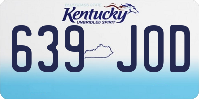 KY license plate 639JOD
