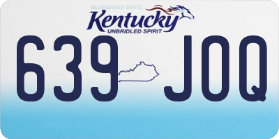 KY license plate 639JOQ
