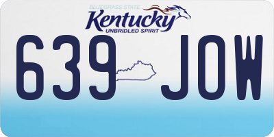KY license plate 639JOW
