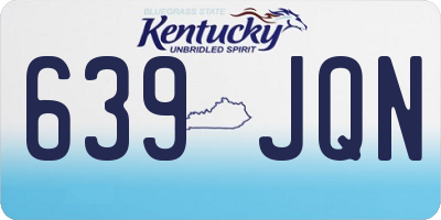 KY license plate 639JQN