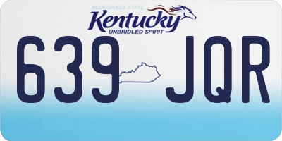 KY license plate 639JQR