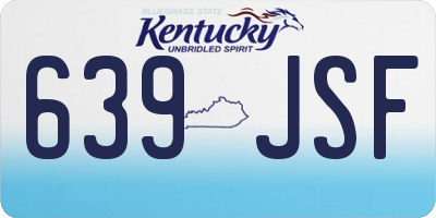 KY license plate 639JSF