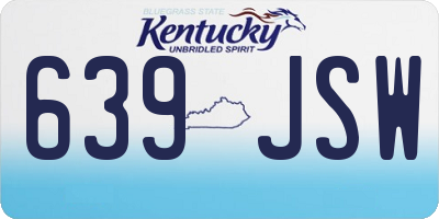 KY license plate 639JSW