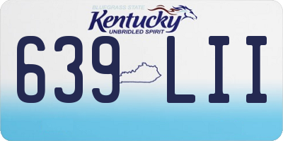 KY license plate 639LII