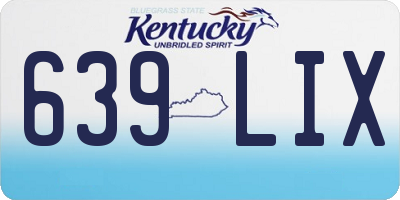 KY license plate 639LIX