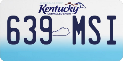 KY license plate 639MSI