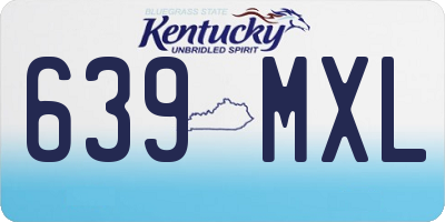 KY license plate 639MXL