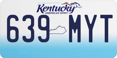 KY license plate 639MYT