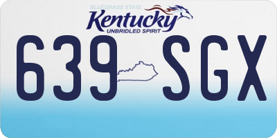KY license plate 639SGX