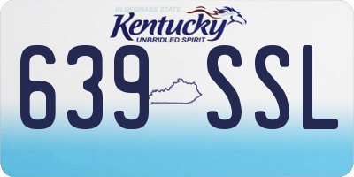 KY license plate 639SSL