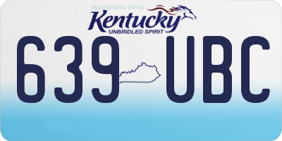 KY license plate 639UBC