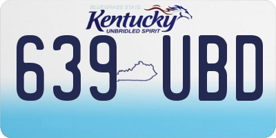 KY license plate 639UBD