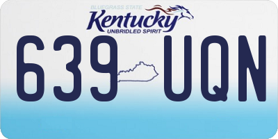 KY license plate 639UQN