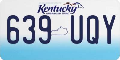 KY license plate 639UQY