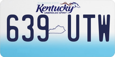 KY license plate 639UTW
