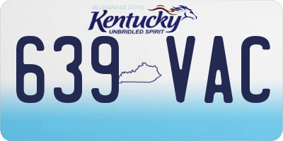 KY license plate 639VAC