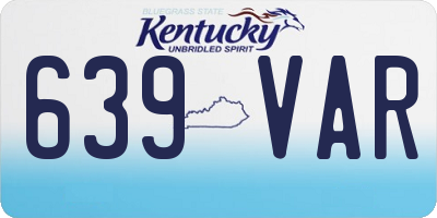 KY license plate 639VAR