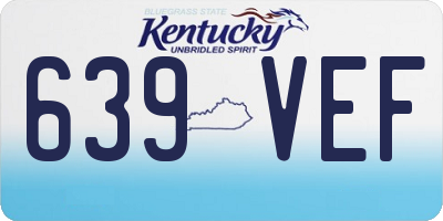 KY license plate 639VEF