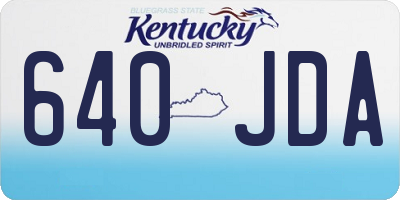 KY license plate 640JDA
