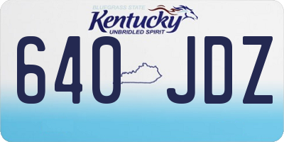 KY license plate 640JDZ