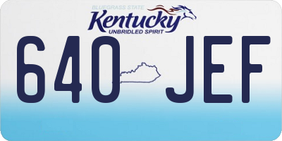 KY license plate 640JEF