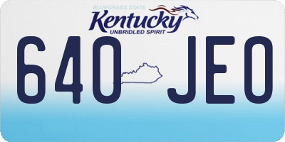 KY license plate 640JEO