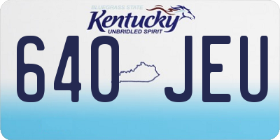 KY license plate 640JEU