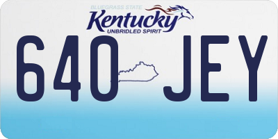 KY license plate 640JEY