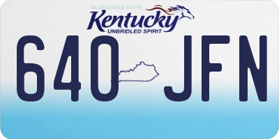 KY license plate 640JFN