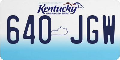 KY license plate 640JGW