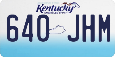 KY license plate 640JHM