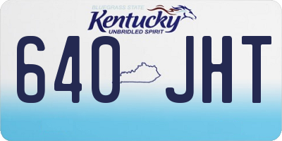 KY license plate 640JHT