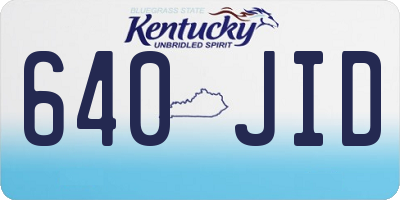 KY license plate 640JID