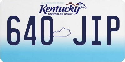 KY license plate 640JIP