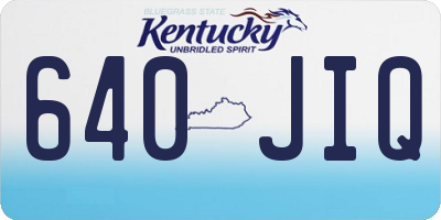 KY license plate 640JIQ