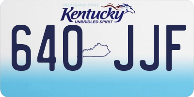 KY license plate 640JJF