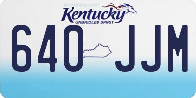 KY license plate 640JJM
