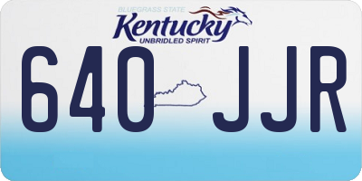KY license plate 640JJR