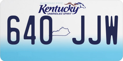 KY license plate 640JJW