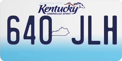 KY license plate 640JLH